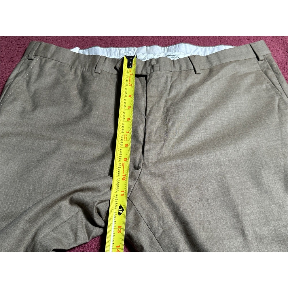 Ermenegildo Zegna Pants Mens 38/28 Light Brown 100% Wool Flat Front Dress Slacks - Picture 6 of 11